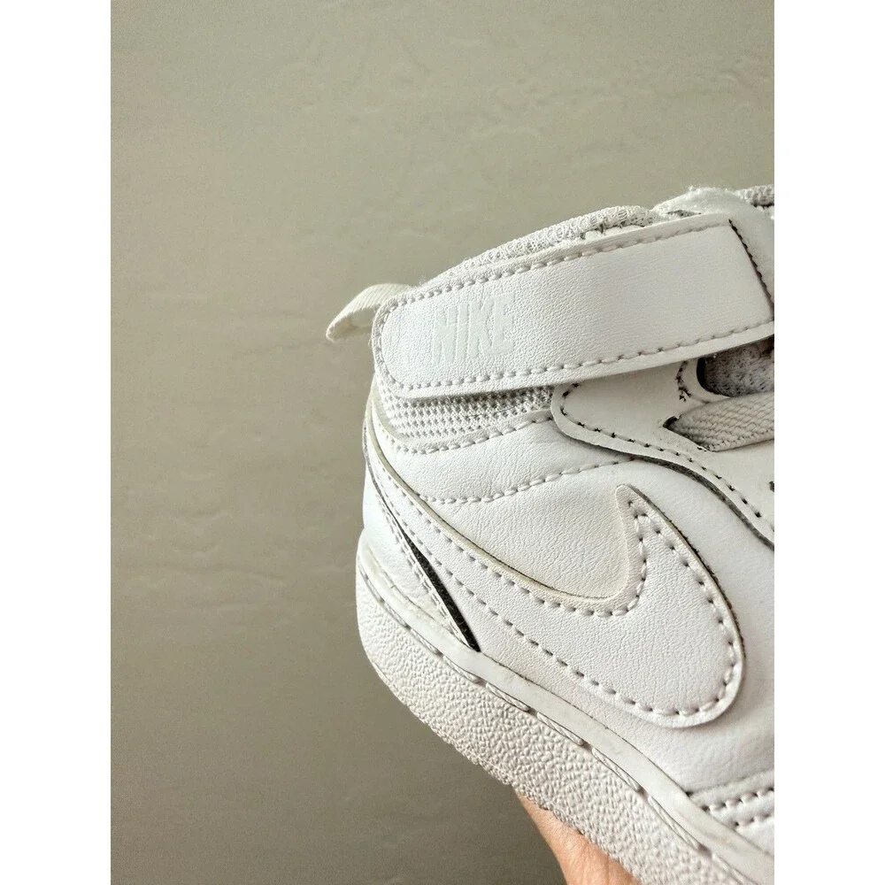 Nike Court Borough Mid 2 Toddler 9C White Mid Top Sneakers CD7782-100